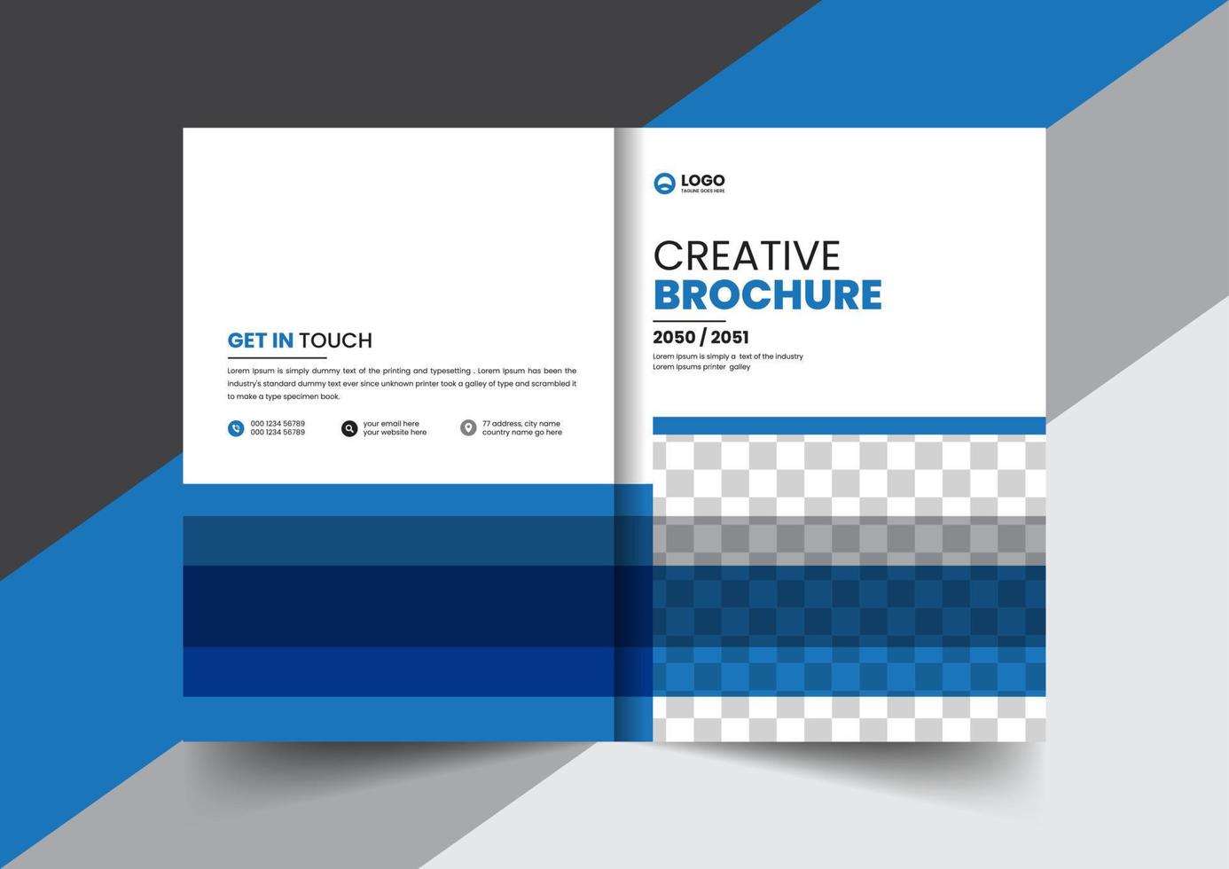 corporate bedrijfsprofiel brochure jaarverslag boekje voorstel voorblad lay-out conceptontwerp vector