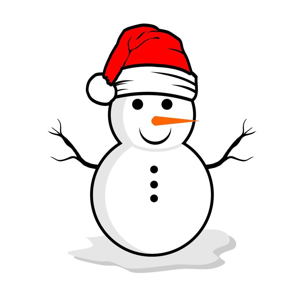 sneeuw Mens met de kerstman hoed illustratie vector