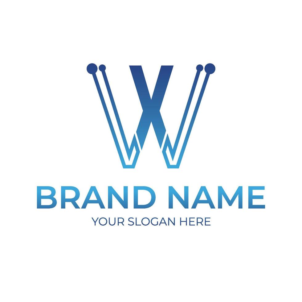 w alfabet logo icoon ontwerp vector