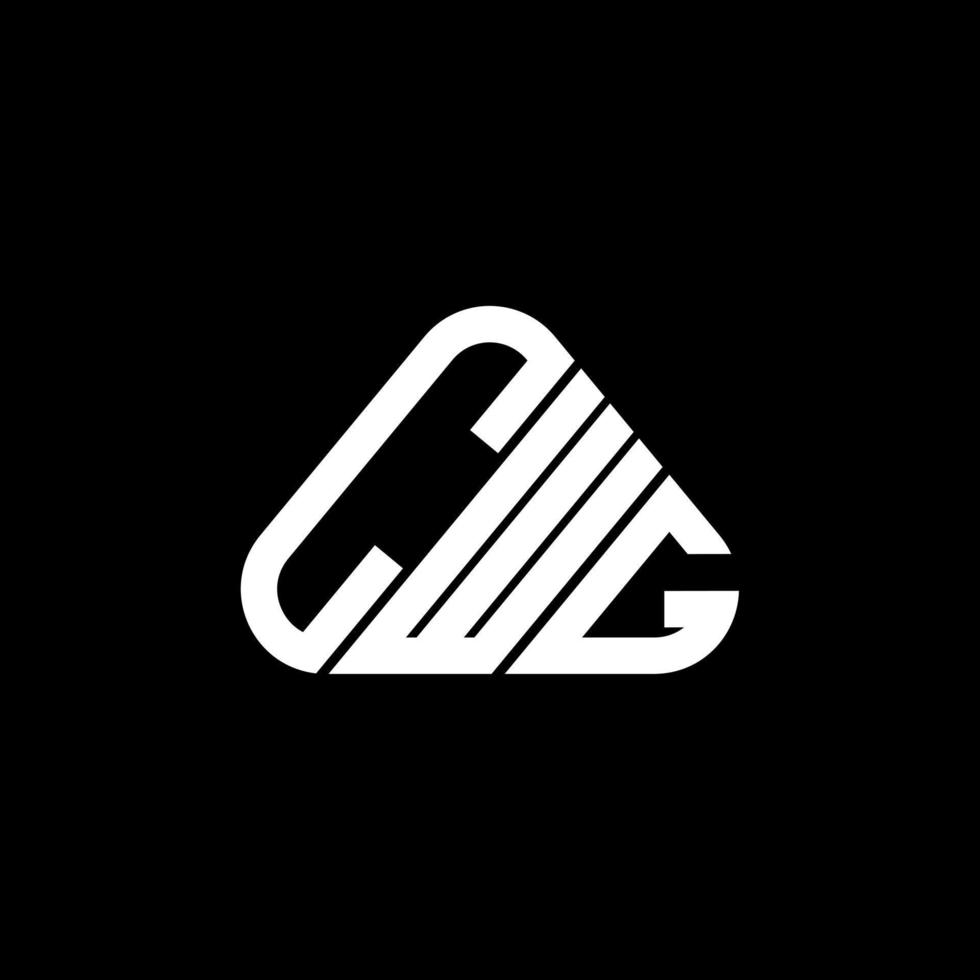 cwg brief logo creatief ontwerp met vector grafisch, cwg gemakkelijk en modern logo in ronde driehoek vorm geven aan.