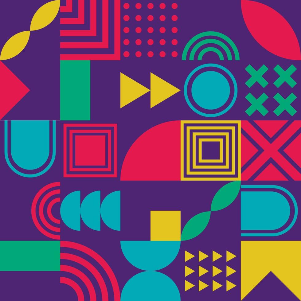 geometrische heldere abstracte naadloze patroon. minimale geometrische posters met kleurrijke patronen. ontwerpsjabloon met moderne geometrische afbeeldingen vector