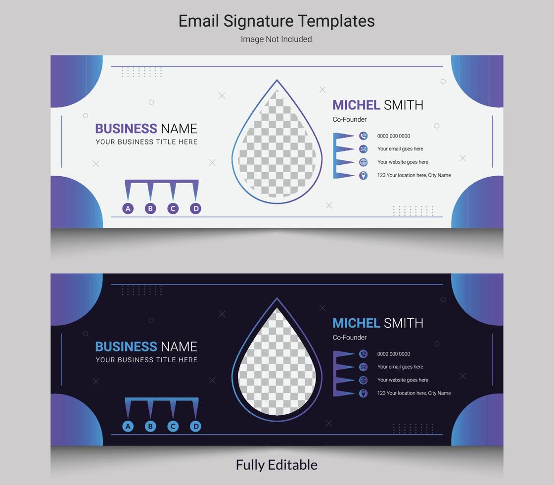 e-mailhandtekening sjabloonontwerp vector