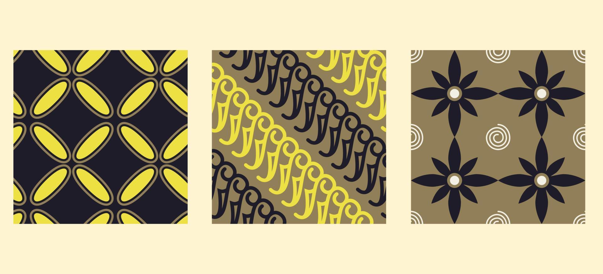 batik patroon set. gemakkelijk batik ontwerp vector