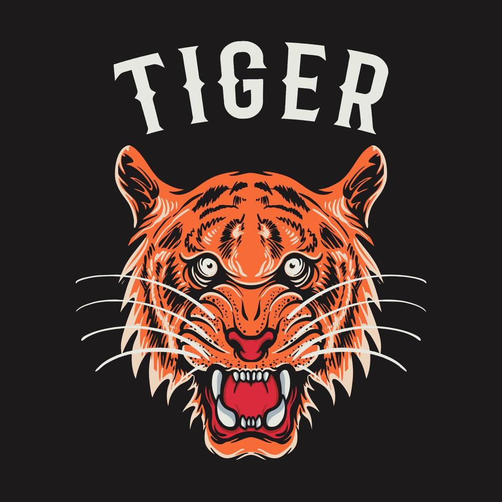 tijger hoofd oranje vector illustratie