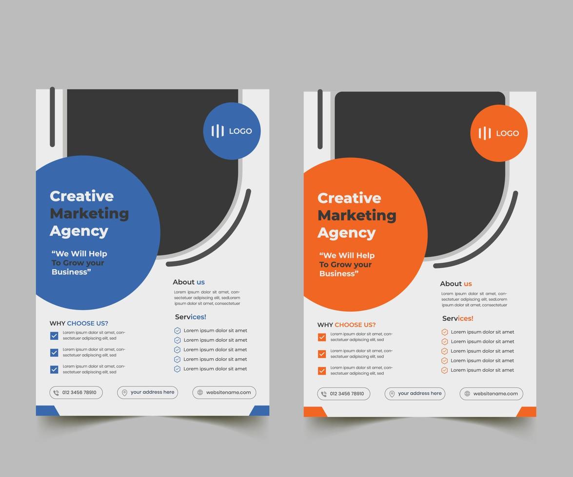 creatief marketingbureau flyer ontwerpsjabloon vector