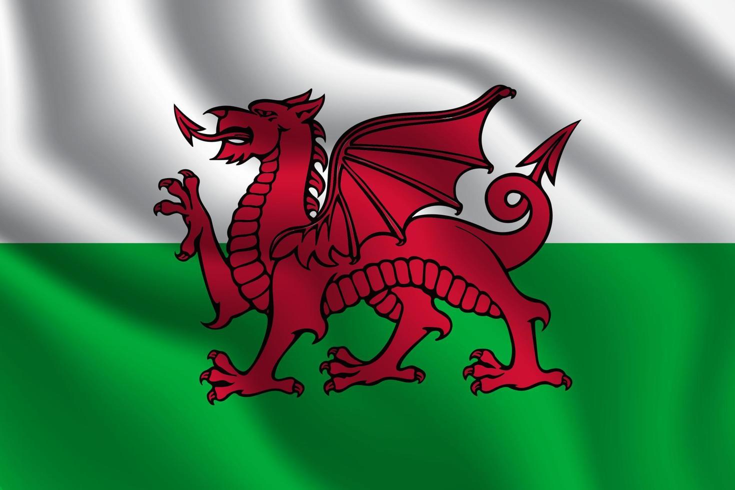 Wales nationaal vlag vector illustratie met officieel kleuren ontwerp
