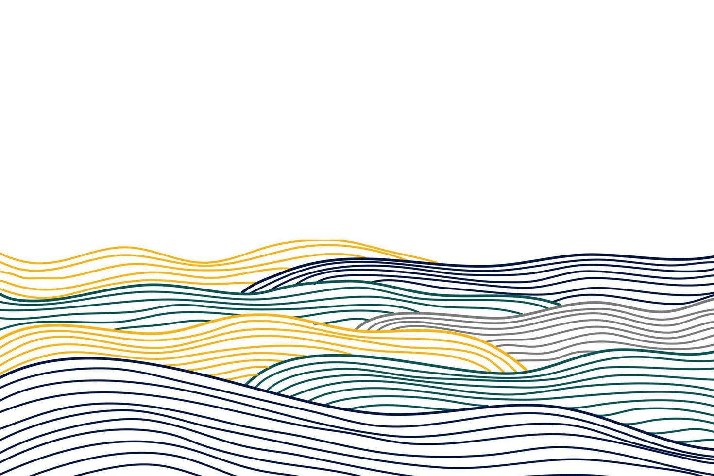 oceaan Golf Japans ontwerp kleurrijk achtergrond kromme vector