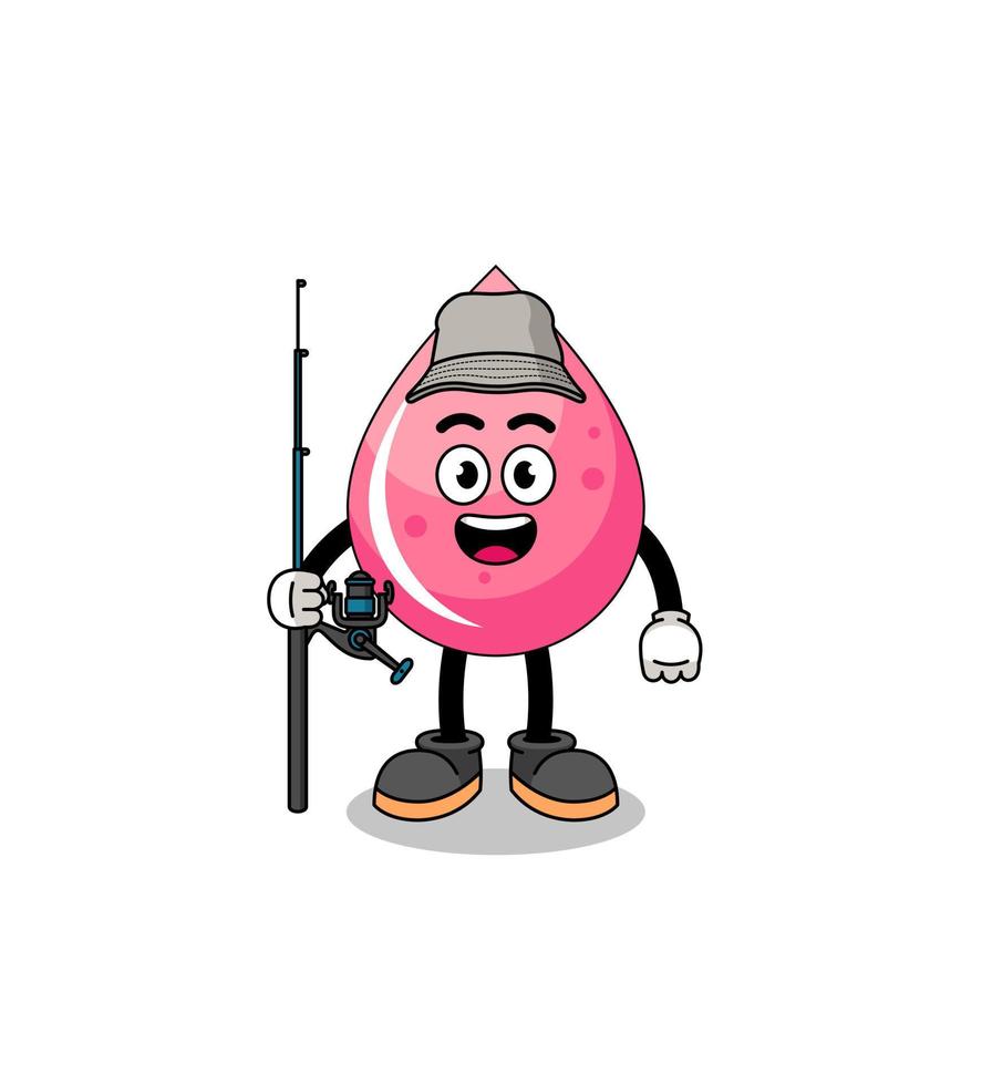 mascotte illustratie van aardbei sap visser vector