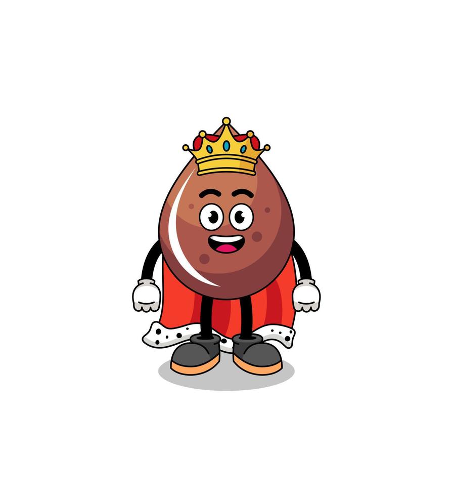 mascotte illustratie van chocola laten vallen koning vector