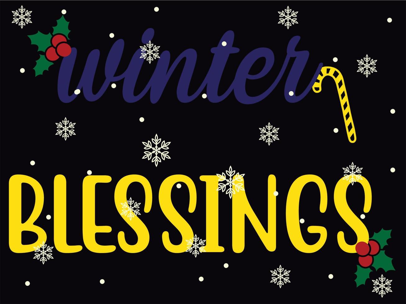 winter zegeningen 01 vrolijk Kerstmis en gelukkig vakantie typografie reeks vector