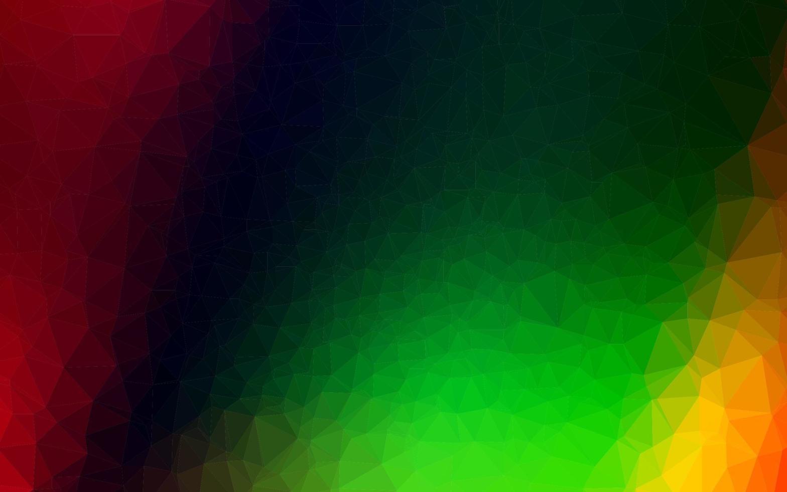 donker veelkleurig, regenboog vector glanzend driehoekig patroon.
