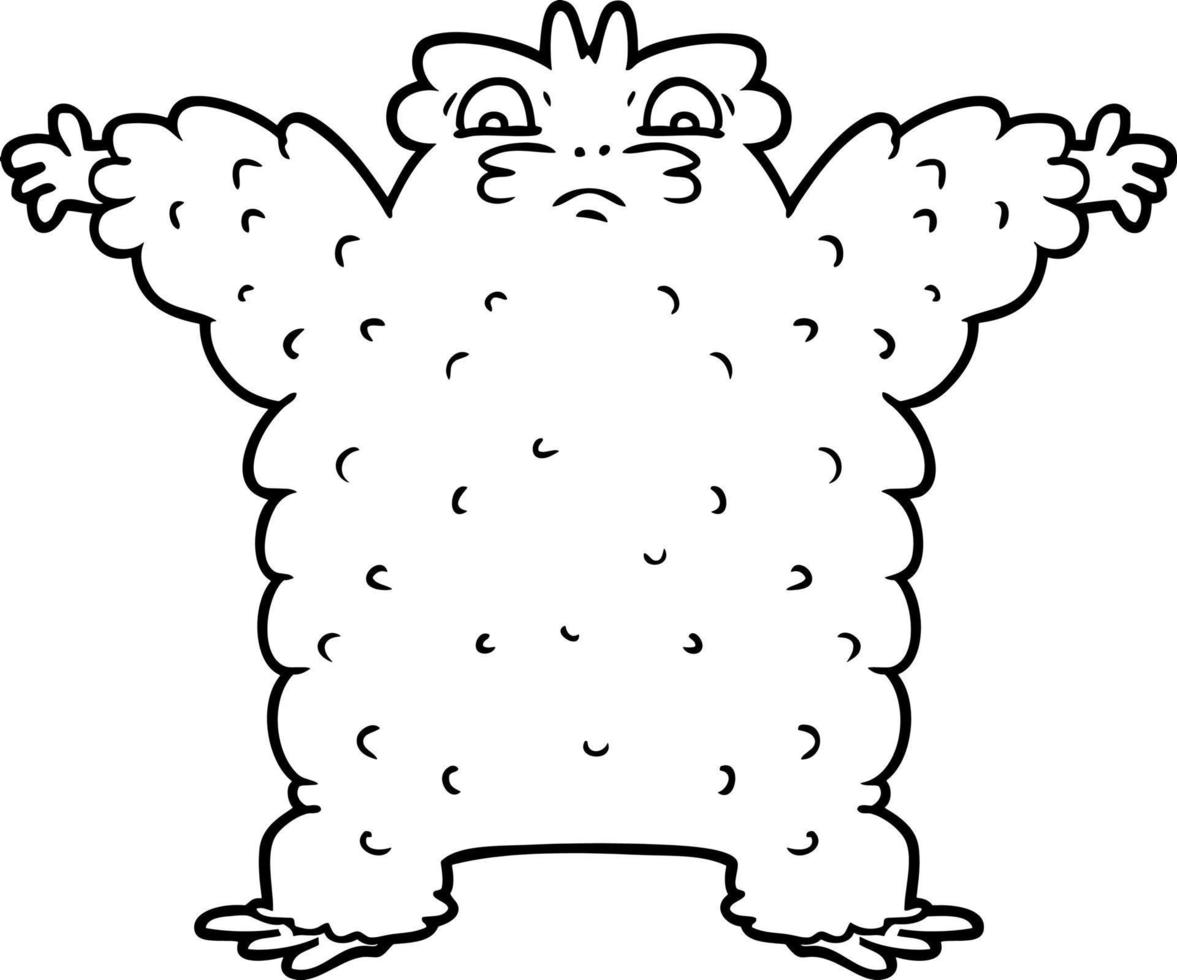 lijn tekening tekenfilm schattig yeti vector