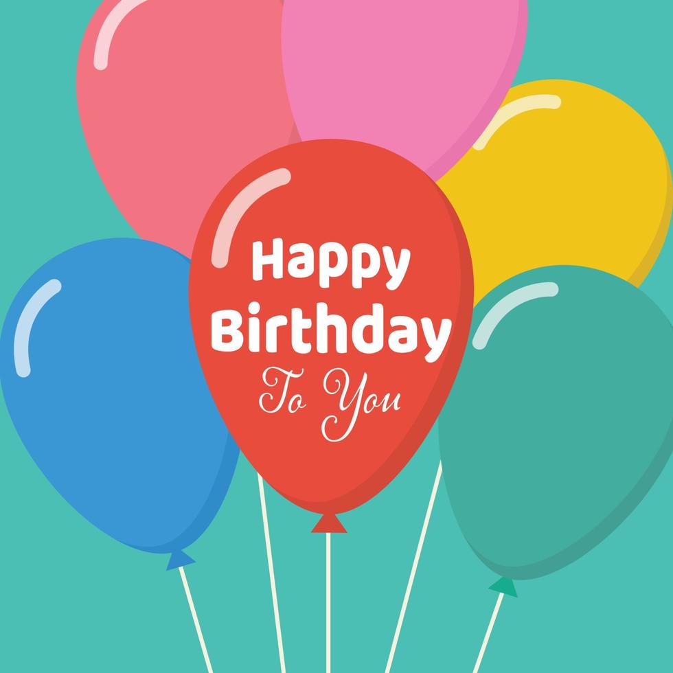 gelukkig verjaardag naar u met kleurrijk ballonnen vector