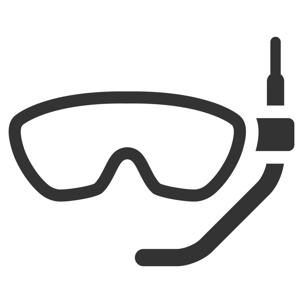 zwart en wit icoon snorkelen masker vector