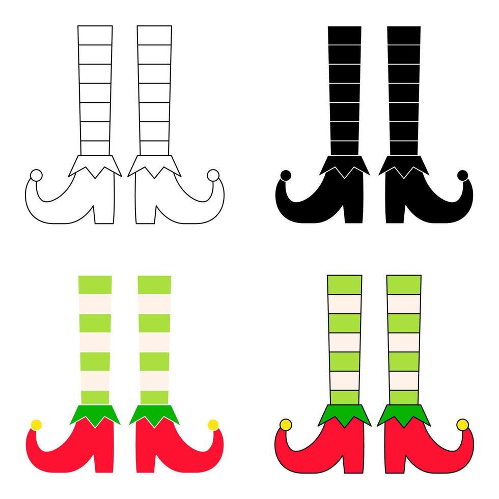 reeks van elf voeten in vlak stijl geïsoleerd vector