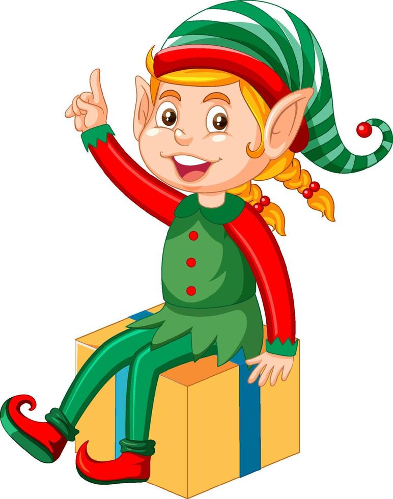 schattig kind vervelend elf kostuum tekenfilm vector