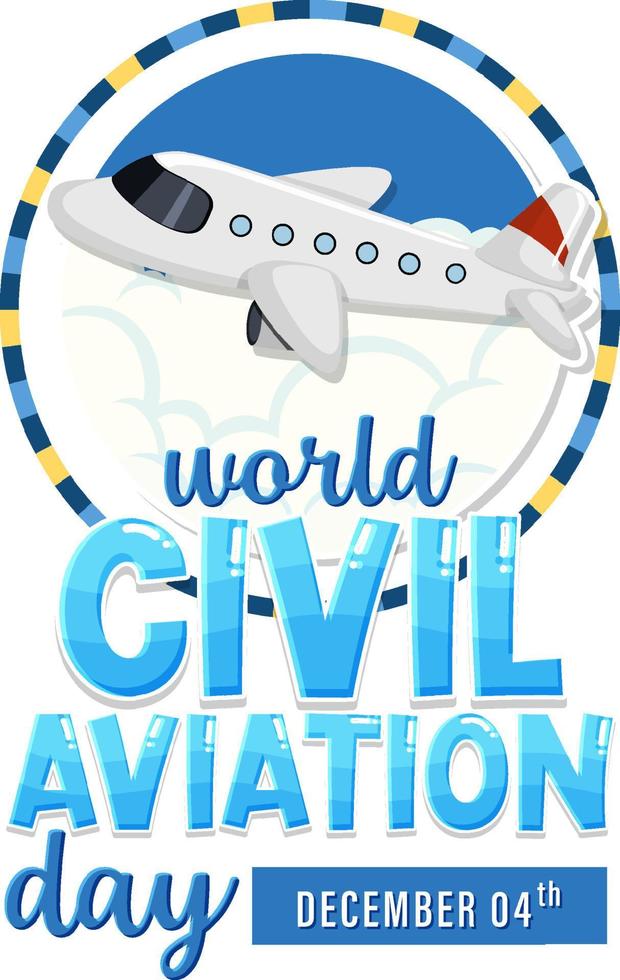 wereld civiel luchtvaart tekst voor poster of banier ontwerp vector
