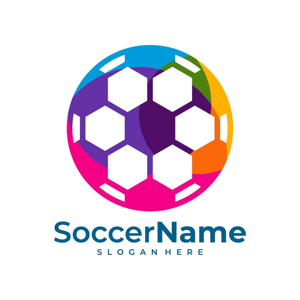 kleurrijk voetbal logo sjabloon, Amerikaans voetbal logo ontwerp vector