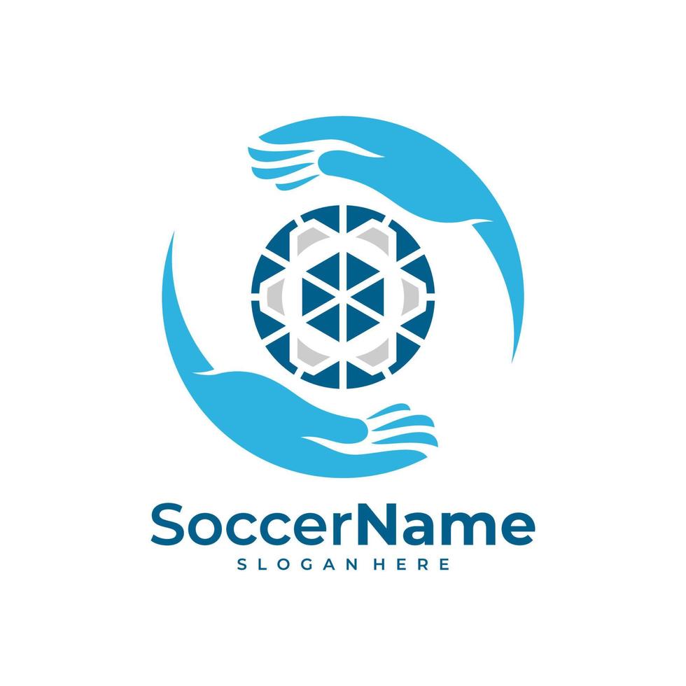 zorg voetbal logo sjabloon, Amerikaans voetbal logo ontwerp vector