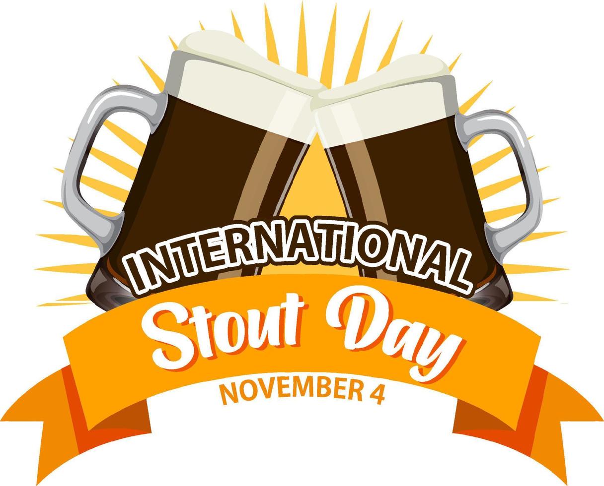 Internationale stout dag poster ontwerp vector