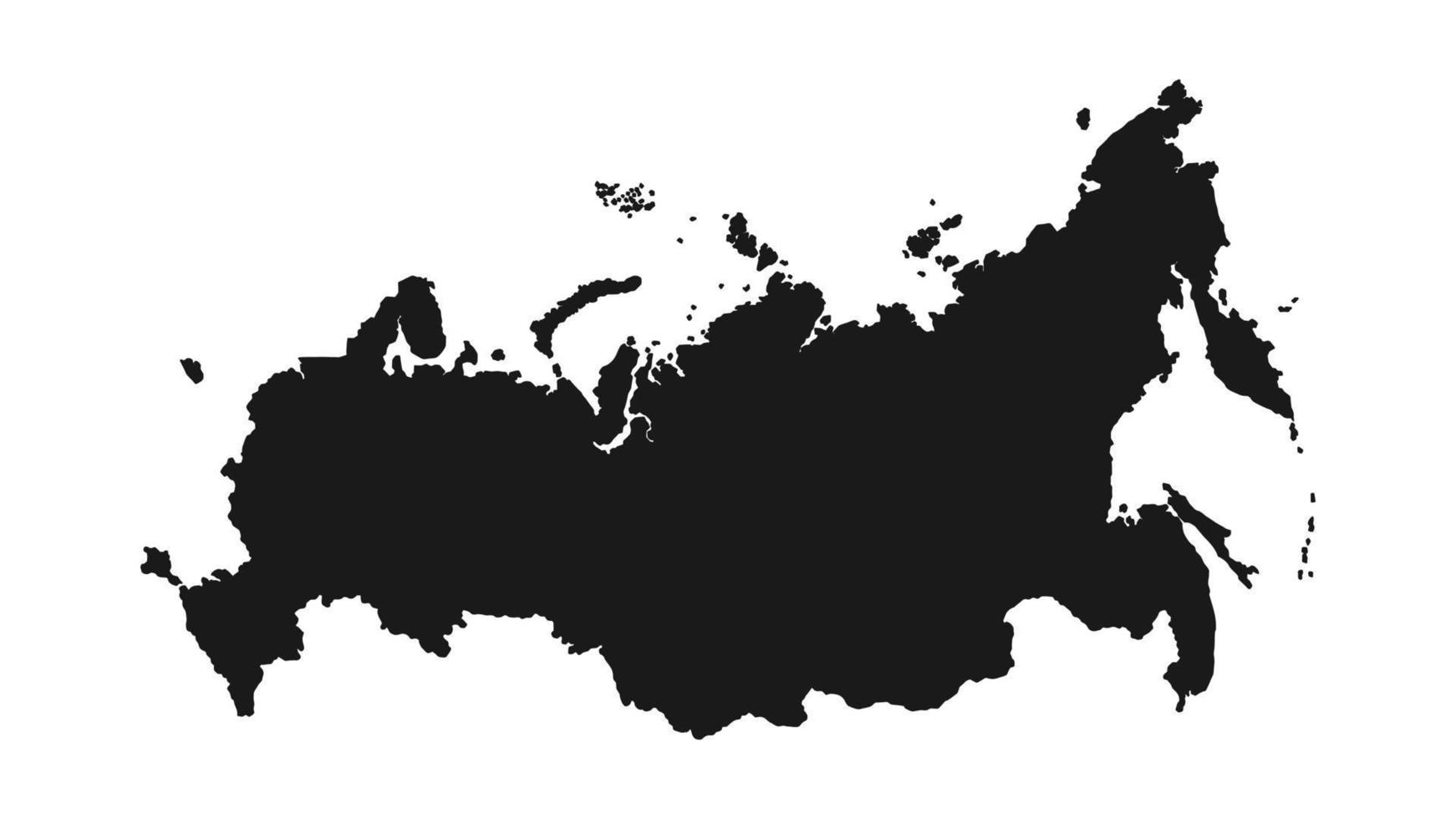 Rusland kaart in zwart kleur geïsoleerd wit achtergrond. Rusland kaart vector illustratie.
