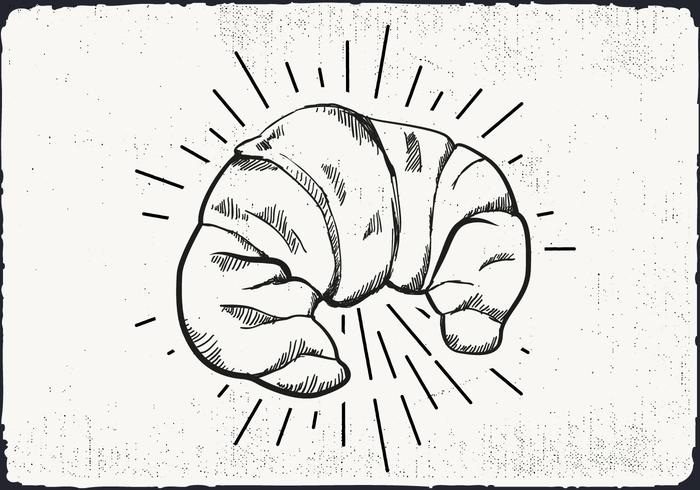 Gratis Hand Drawn Croissant Achtergrond vector