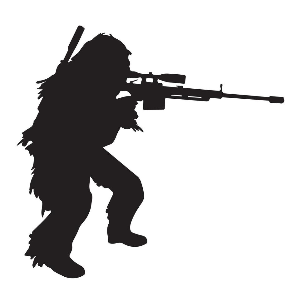 scherpschutter soldaat silhouet vector ontwerp