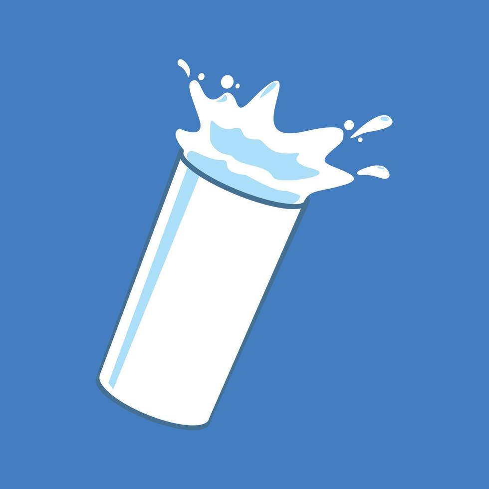 glas van melk drinken plons vector ontwerp