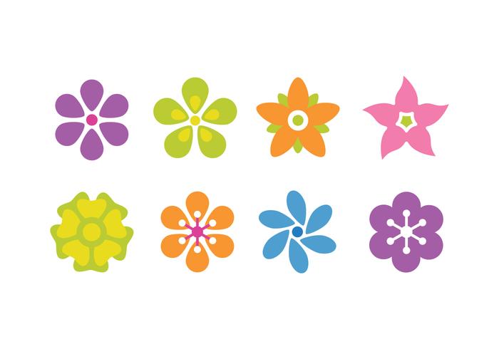 Flower Flat Icon Set vector