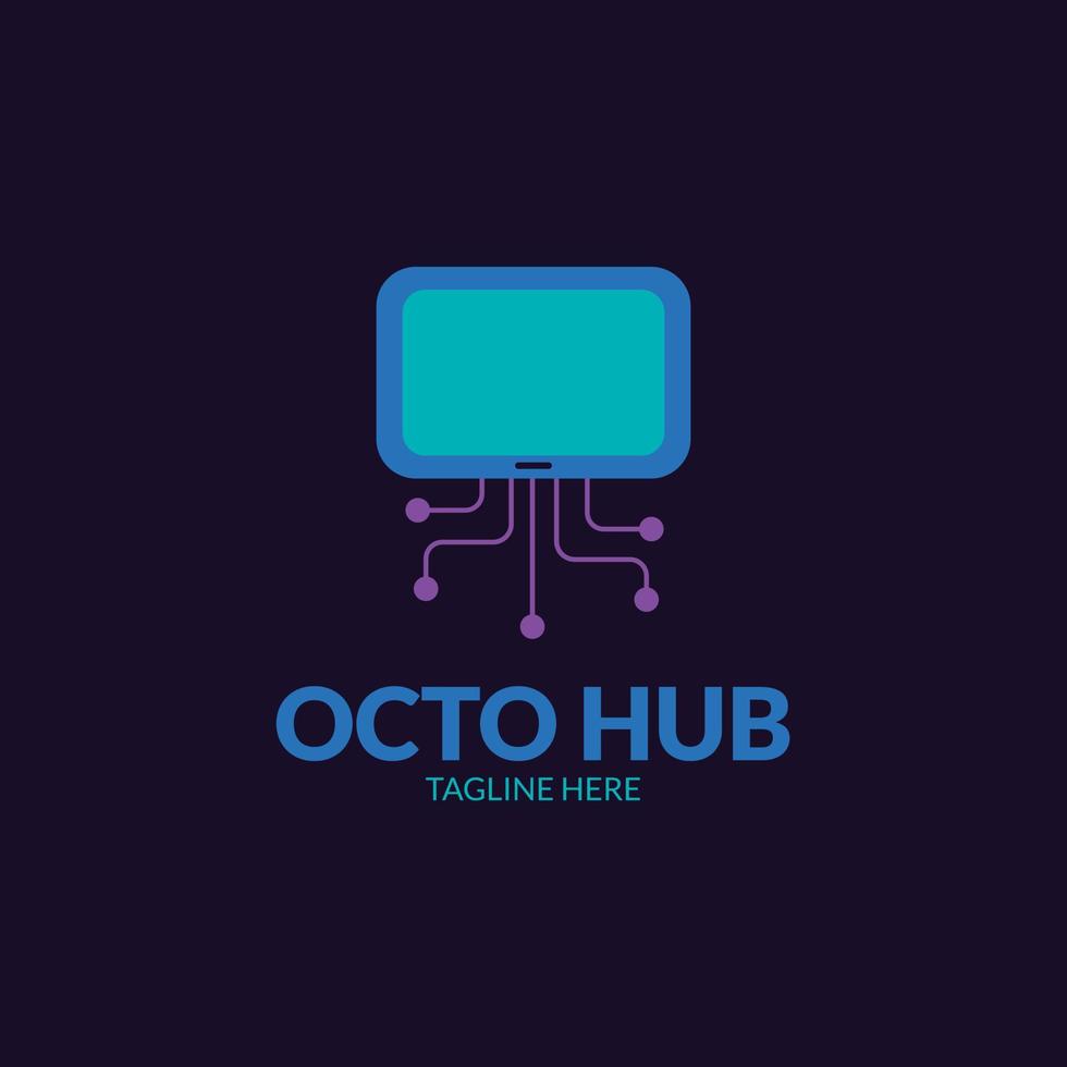 hub logo ontwerp sjabloon vector