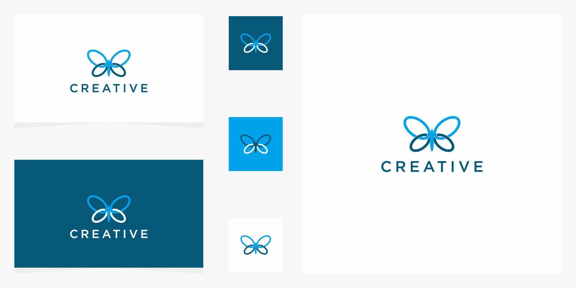 minimalistische vlinder lijn kunst monogram vorm logo. schoonheid, luxe spa stijl. logo ontwerp vector