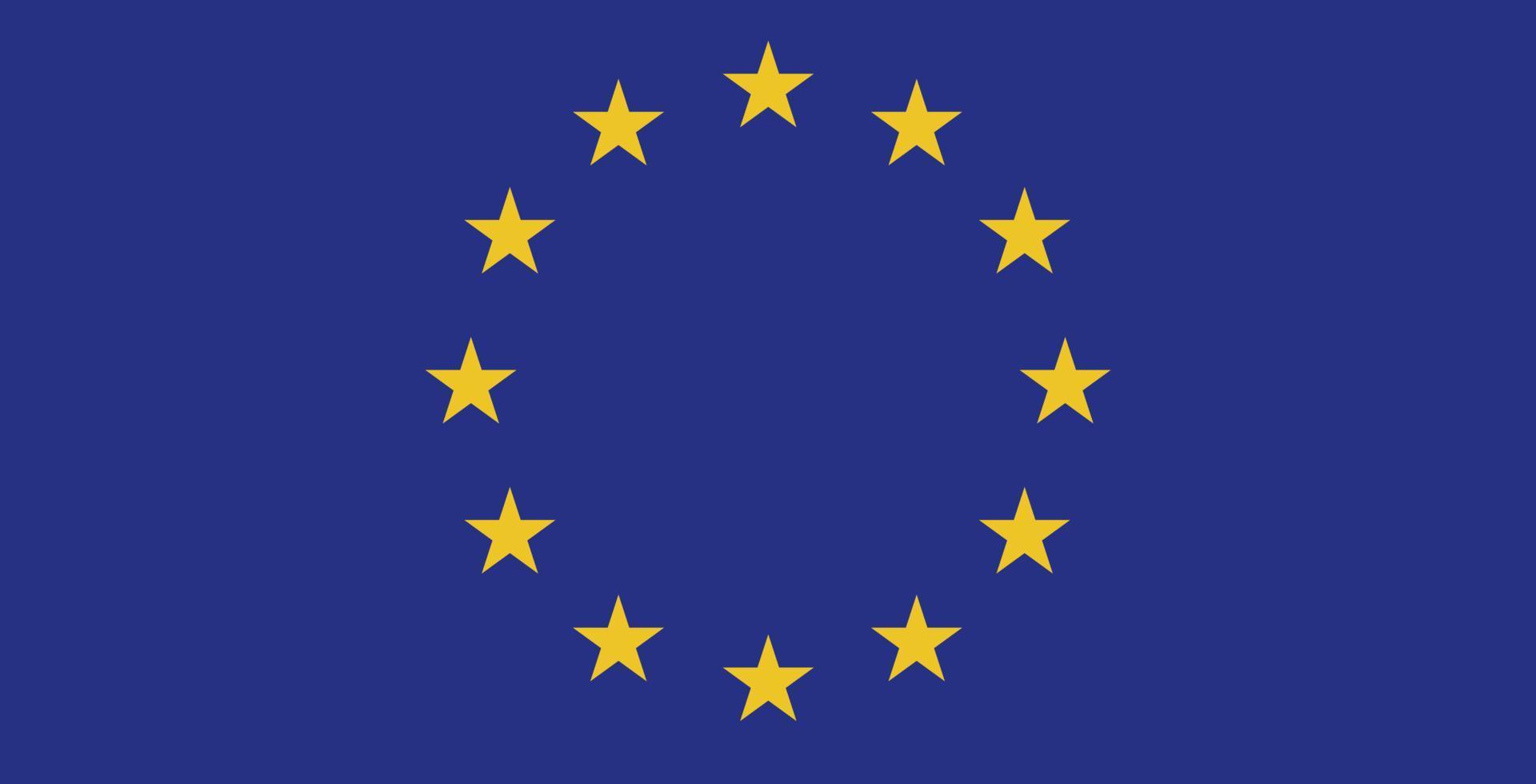 origineel en gemakkelijk Europa vlag EU geïsoleerd vector in officieel kleuren en proportie correct