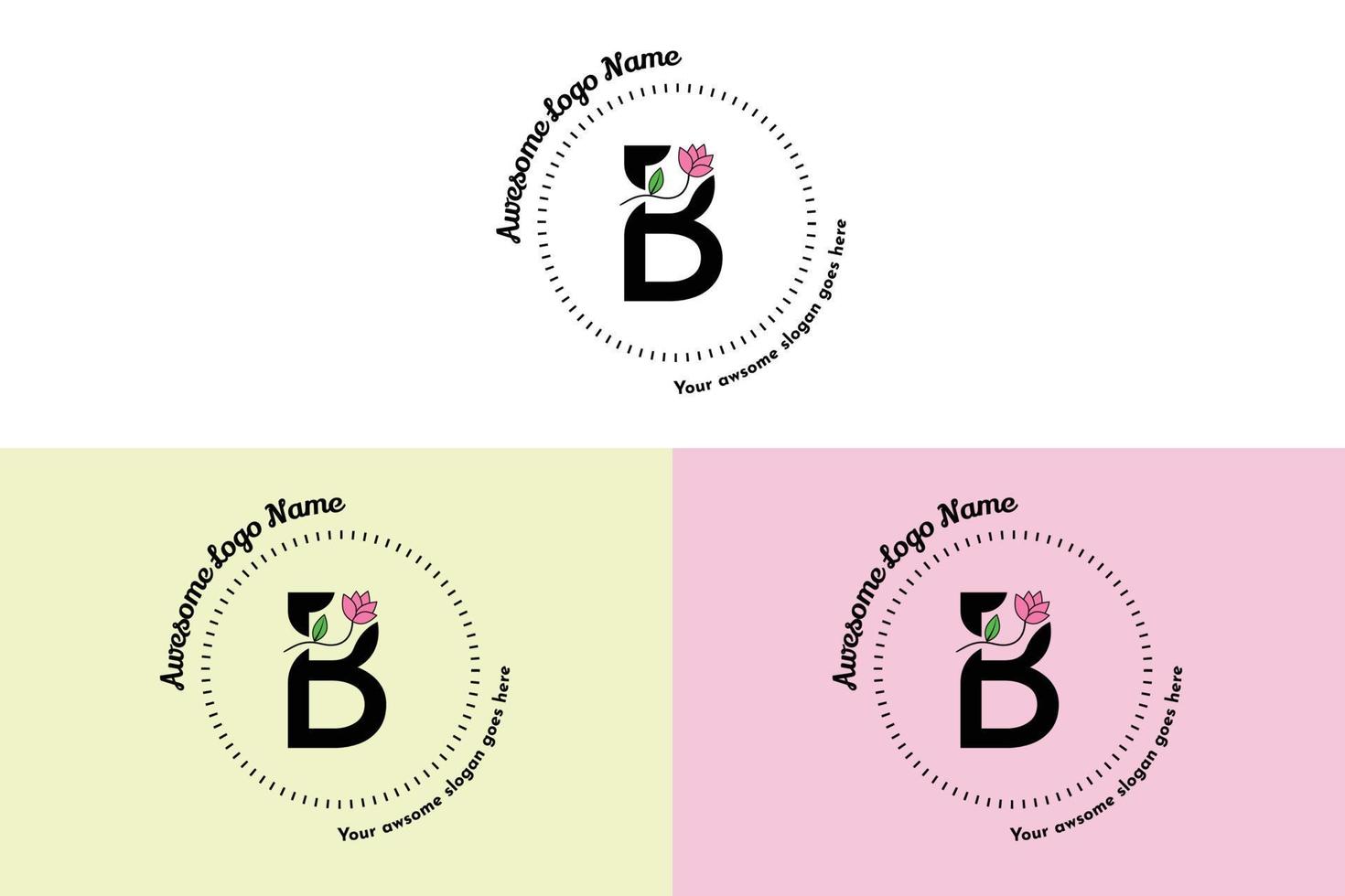 vrouwelijk b brief logo, modern minimalistisch en bloemen insigne Sjablonen voor branding, identiteit, boetiek, salon vector. gemakkelijk bloemen b brief logo ontwerp vector. vector
