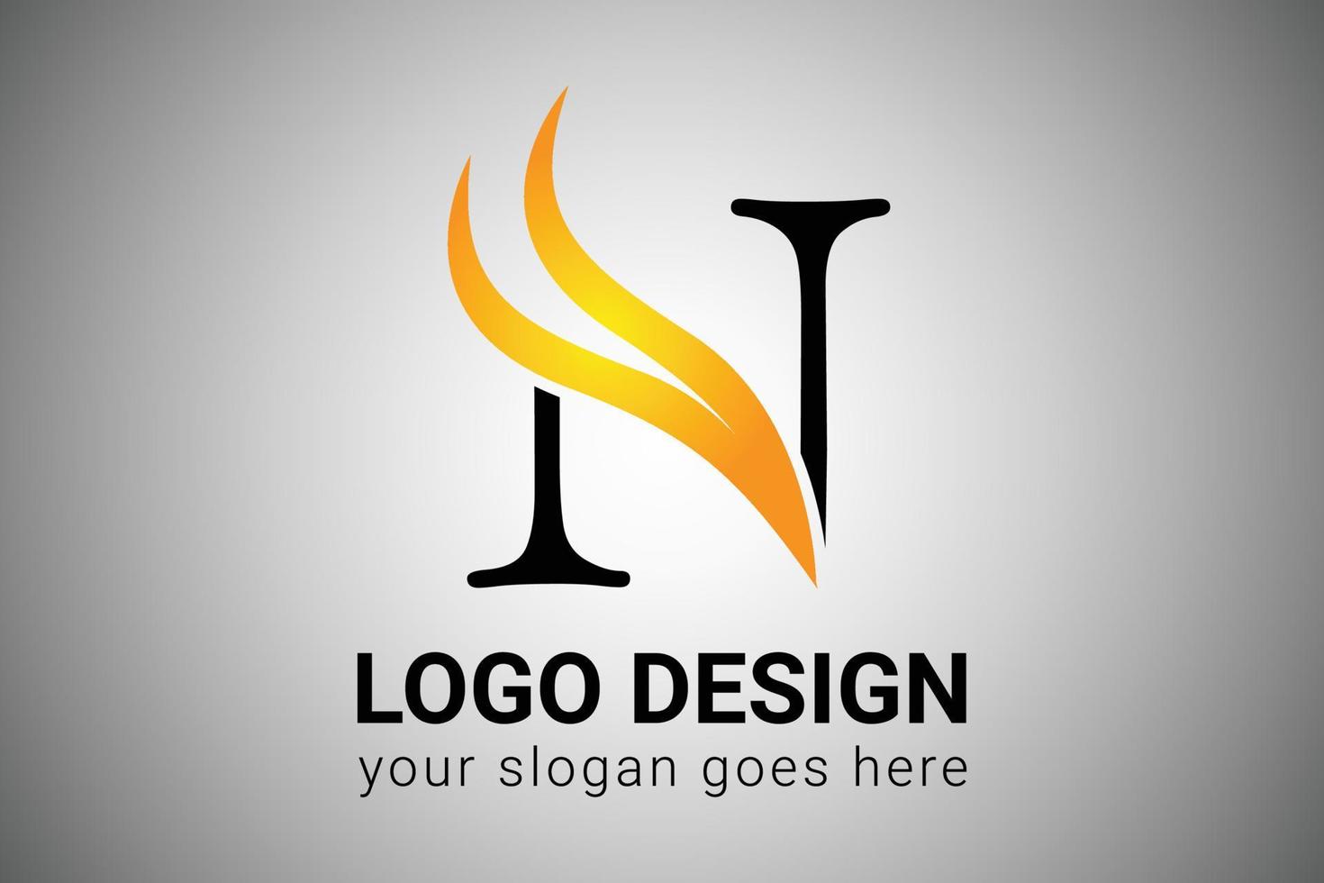 brief n logo ontwerp met geel en oranje elegant minimalistische vleugel. creatief n brief swoosh icoon vector illustratie. n brief logo ontwerp met brand vlammen en oranje swoosh vector illustratie.