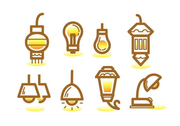 Ampul Line Icon Set vector