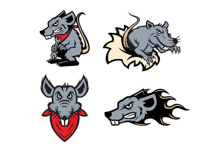 Gratis Ratten Mascotte vector