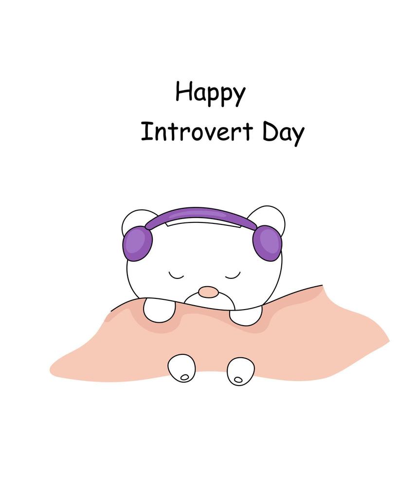 wereld introvert dag. ansichtkaart, poster voor de dag van de introvert. minnaar van wezen alleen. vector