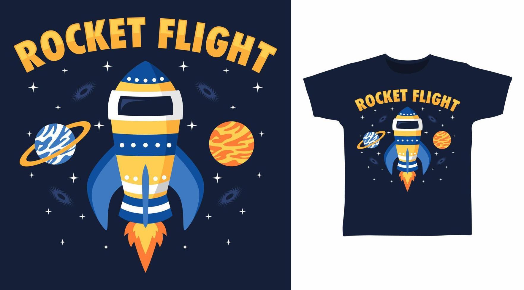 raket vlucht tekenfilm t-shirt kunsten ontwerp vector