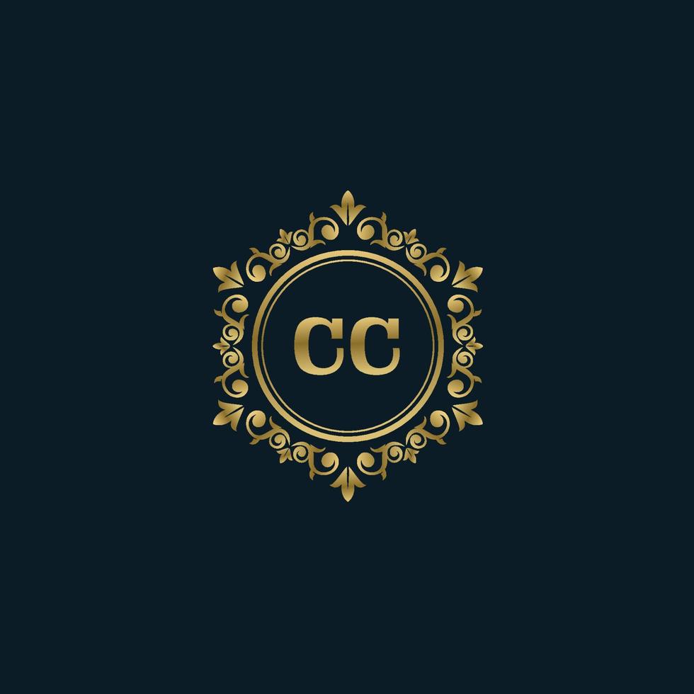 brief cc logo met luxe goud sjabloon. elegantie logo vector sjabloon.