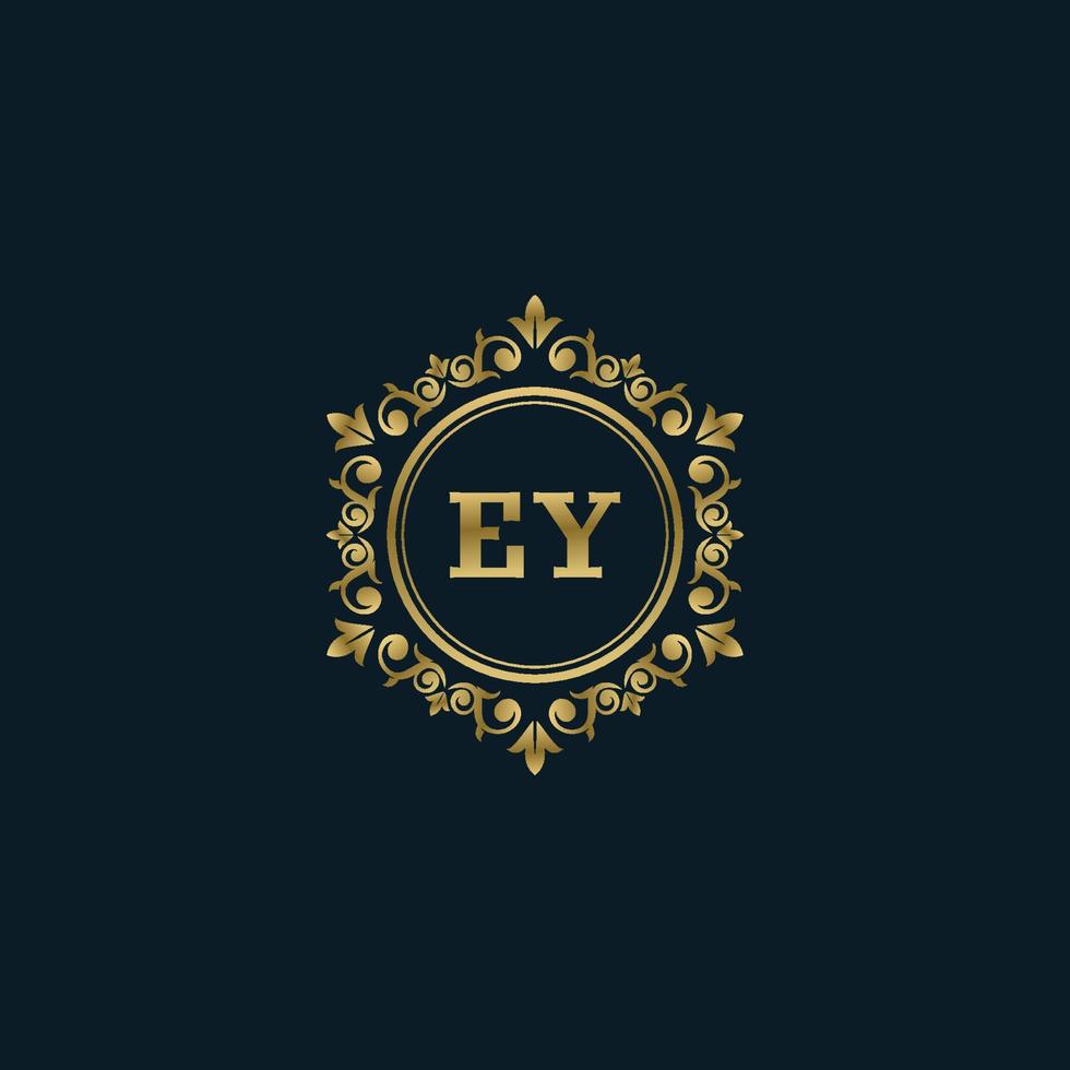 brief ey logo met luxe goud sjabloon. elegantie logo vector sjabloon.