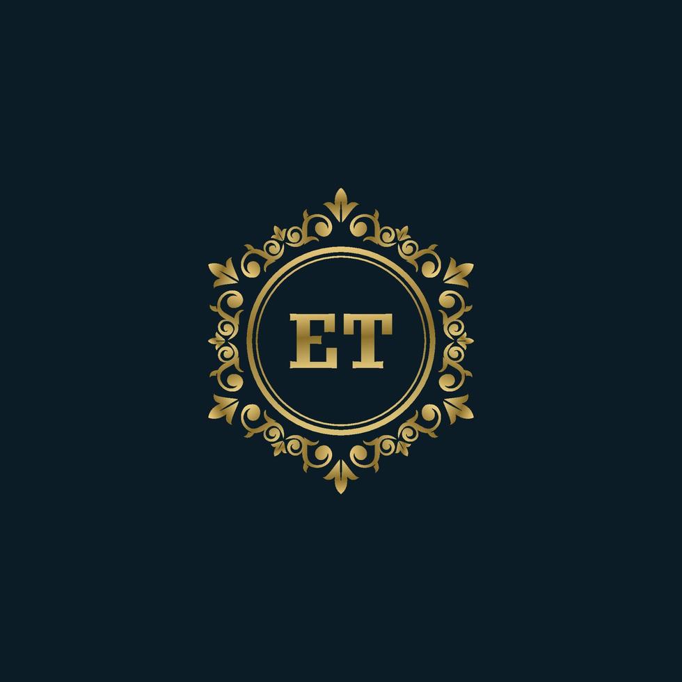 brief et logo met luxe goud sjabloon. elegantie logo vector sjabloon.