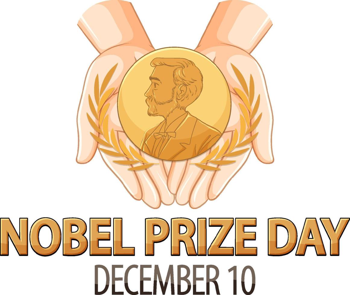 nobel prijs dag tekst voor banier of poster ontwerp vector