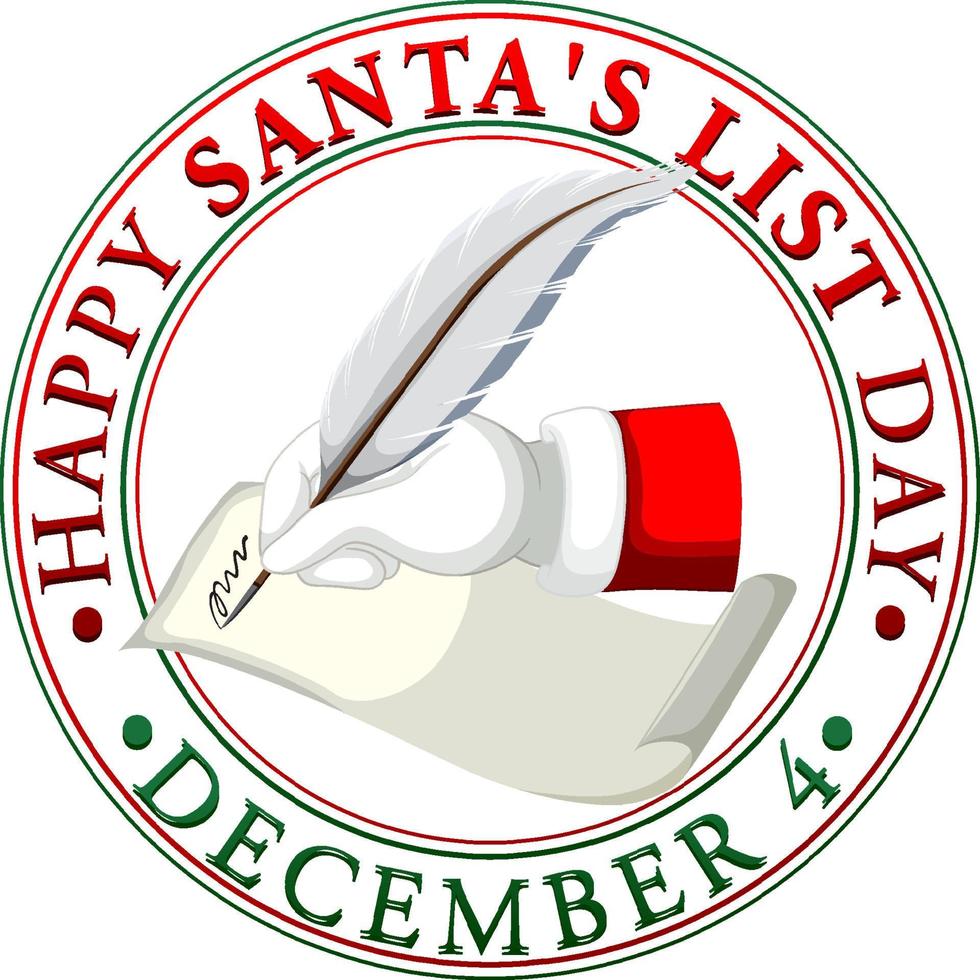 gelukkig santa's lijst dag banier ontwerp vector