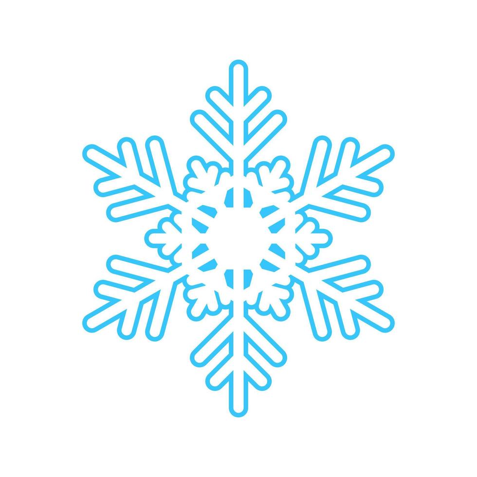 gemakkelijk sneeuwvlok gemaakt van blauw lijnen. feestelijk decoratie voor nieuw jaar en kerstmis, symbool van winter, element voor ontwerp. vector illustratie