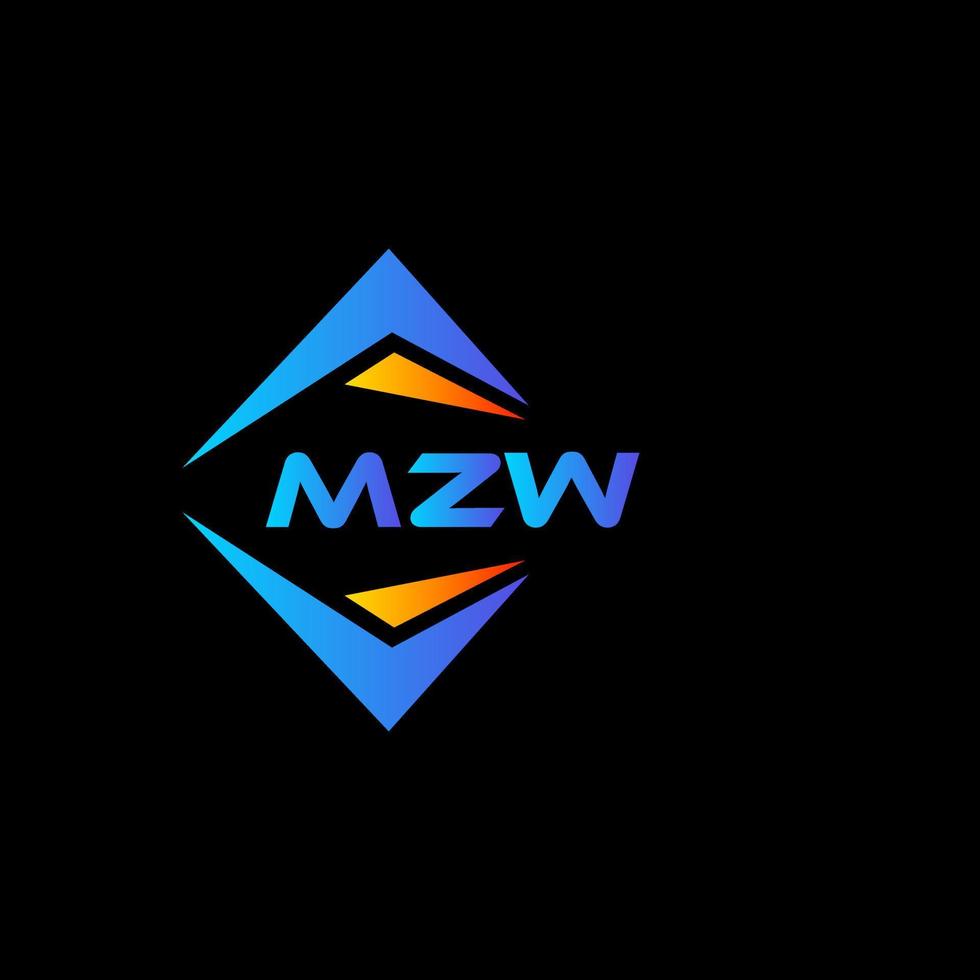 mzw abstract technologie logo ontwerp Aan zwart achtergrond. mzw creatief initialen brief logo concept. vector