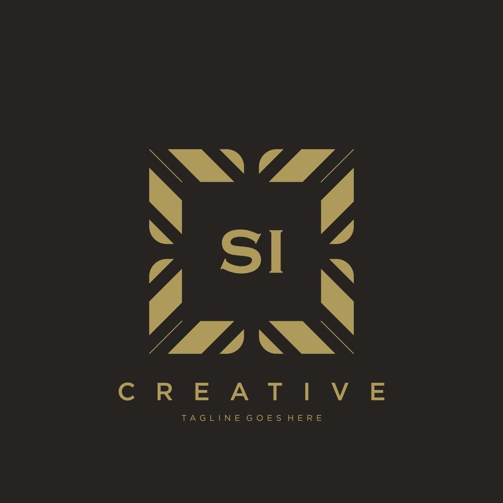 si eerste brief luxe ornament monogram logo sjabloon vector