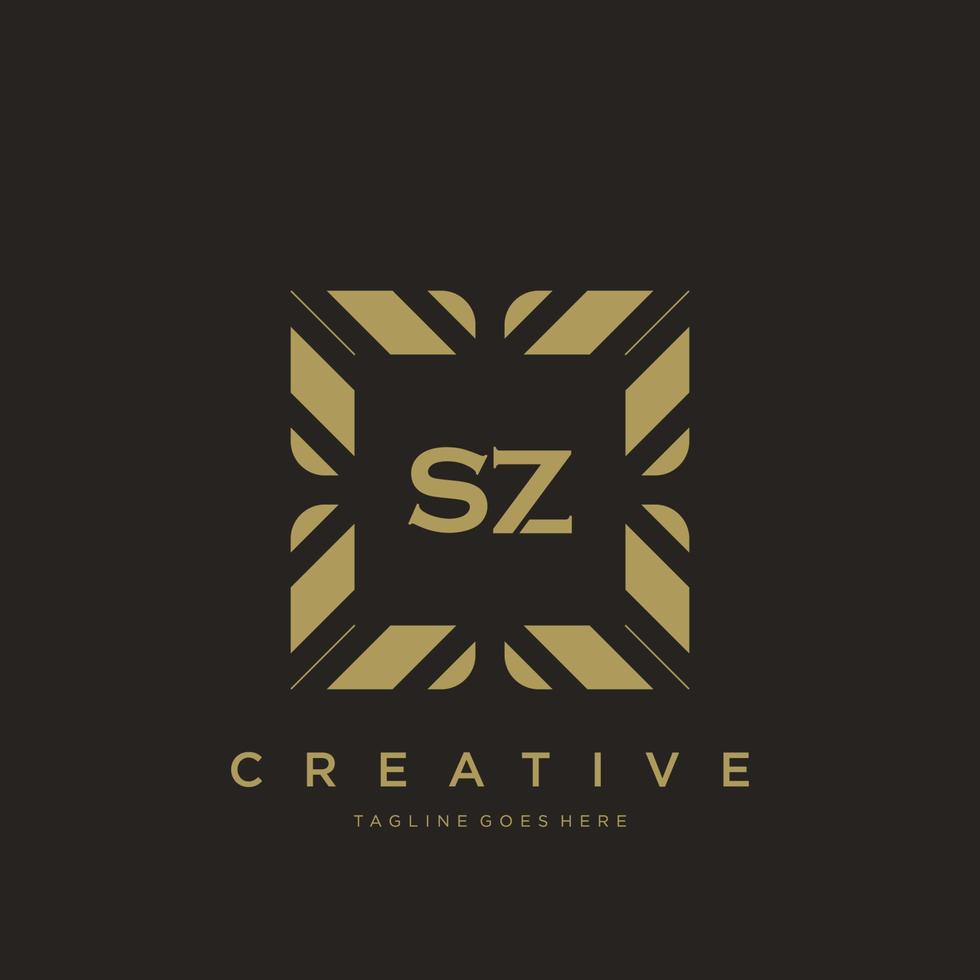 sz eerste brief luxe ornament monogram logo sjabloon vector