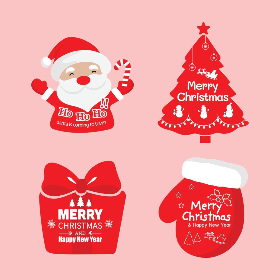 verzameling van vlak Kerstmis badges vector