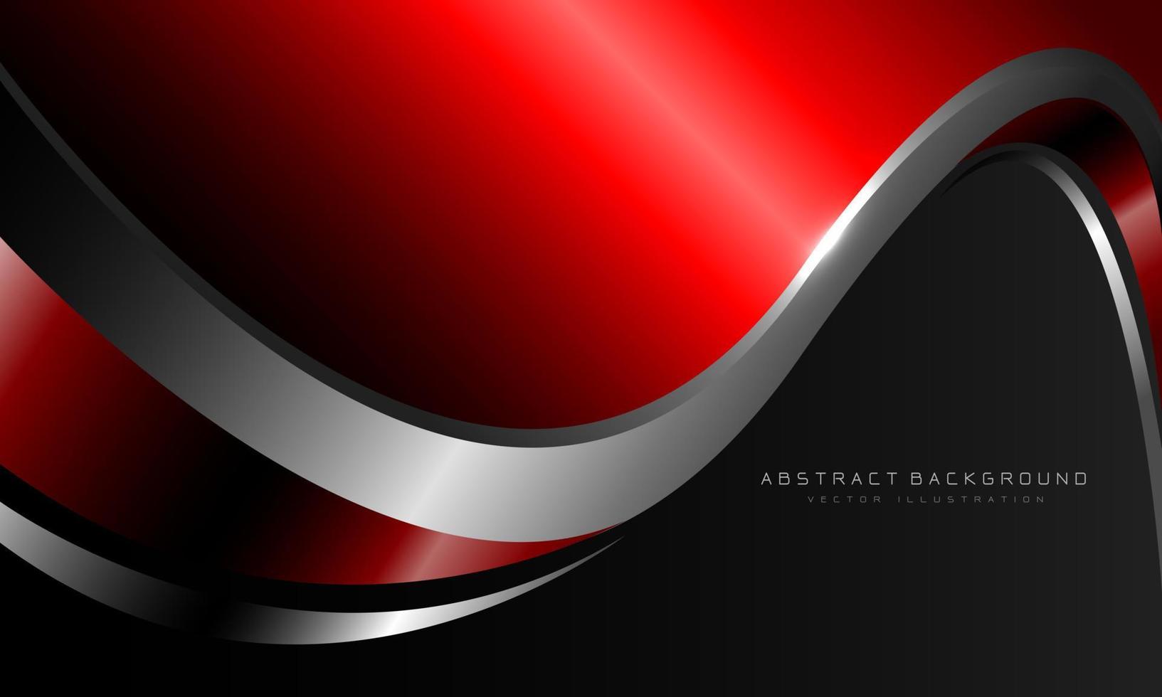 abstract rood metalen kromme met zilver lijn Aan donker grijs ontwerp modern luxe futuristische achtergrond vector