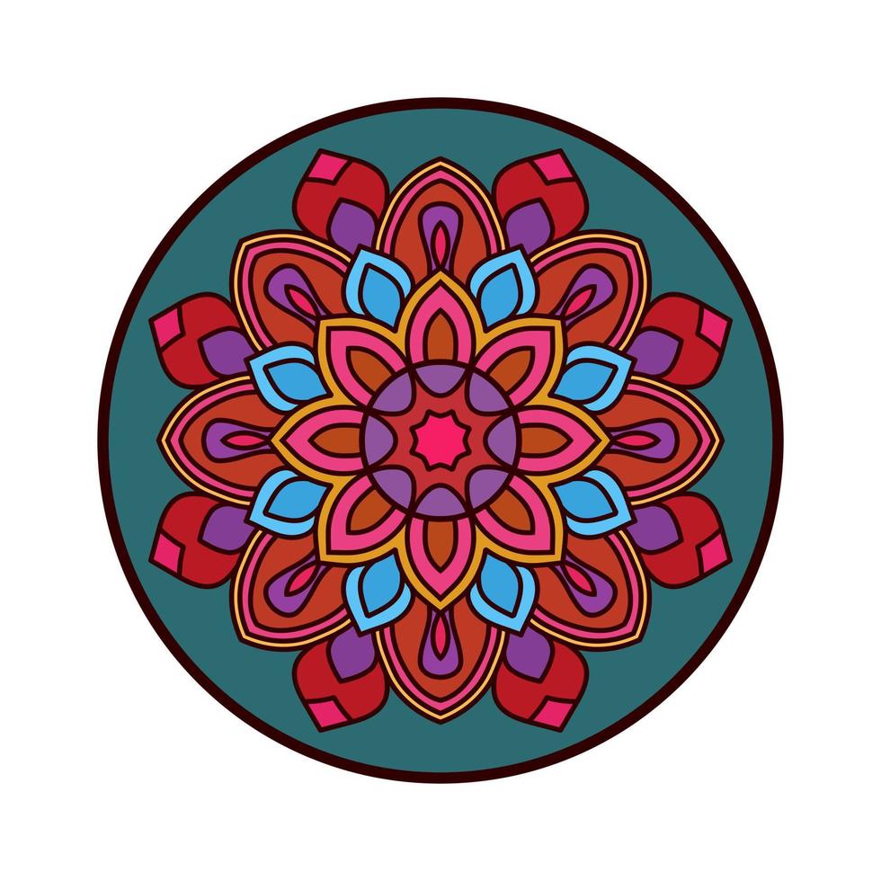 kleur mandala vector illustratie sjabloon, geïsoleerd hand getekend tekening mandala, etnisch mandala met kleurrijk tribal ornament.